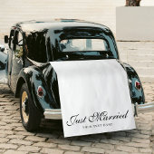 Just Married Wedding Text Fabric Car Banner Sign タペストリー