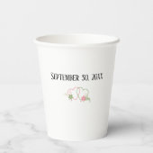 Just Married with Bride & Groom Names Wedding Date 紙コップ (裏面)