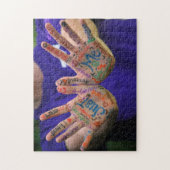 Just Meクリエイティブ手書き少年の手 ジグソーパズル (縦)