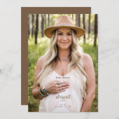 Just Me and My Little シンプル One Photo Neutral Inv 招待状 (正面/裏面)