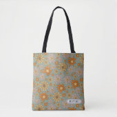 Just Me Floral Blue Aesthetic Tote Bag トートバッグ (正面)