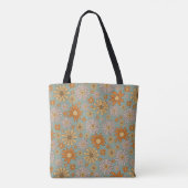 Just Me Floral Blue Aesthetic Tote Bag トートバッグ (裏面)