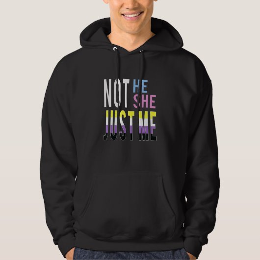 Just Me Non-Binary Flag Enby Genderqueer Non Binar パーカ (正面)