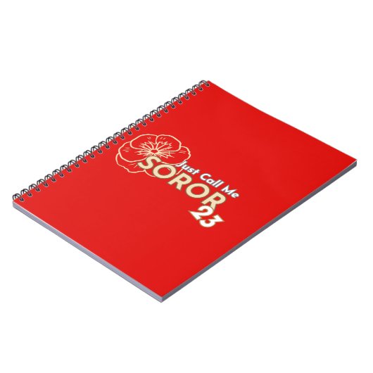 Just Me Soror 2023 Crimsom & Cream Notebook ノートブック (左側)
