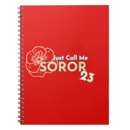 Just Me Soror 2023 Crimsom & Cream Notebook ノートブック