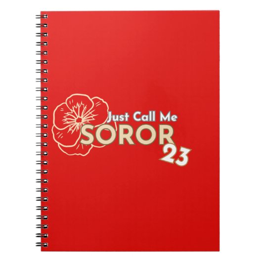 Just Me Soror 2023 Crimsom & Cream Notebook ノートブック (正面)