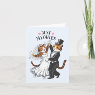 Just Meowied 結婚した Colols Cat おもしろい結婚's カード