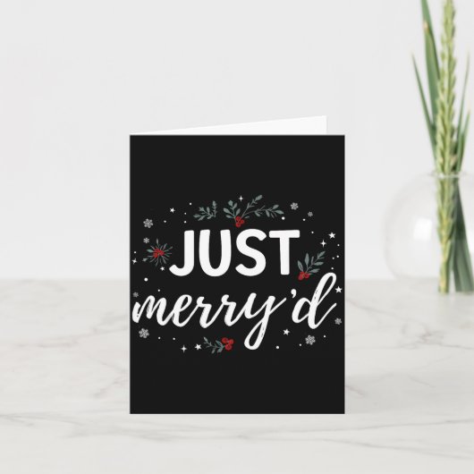Just Merry'd Matching Christmas Wedding Party Marr カード (正面)
