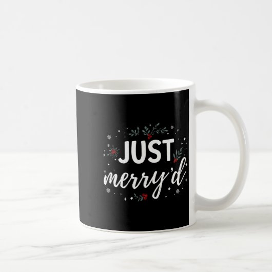 Just Merry'd Matching Christmas Wedding Party Marr コーヒーマグカップ (右)