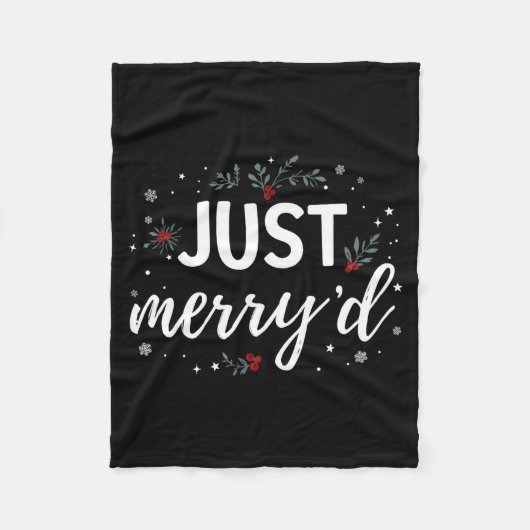 Just Merry'd Matching Christmas Wedding Party Marr フリースブランケット (正面)
