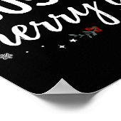 Just Merry'd Matching Christmas Wedding Party Marr ポスター (角)