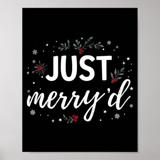 Just Merry'd Matching Christmas Wedding Party Marr ポスター (正面)