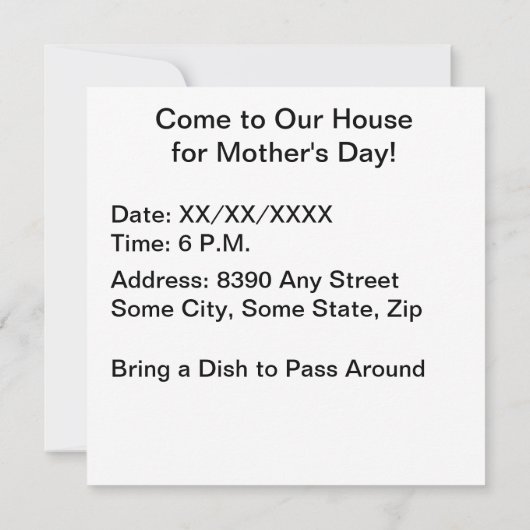 Just Mom Superstar 招待状 (裏面)