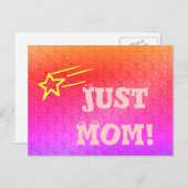 Just Mom Superstar Orange & Pink Mother's Day ポストカード (正面/裏面)