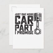 Just One More Car Part I Promise車の整備士 インビテーションポストカード (正面/裏面)