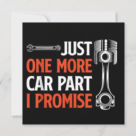 Just One More Car Part I Promise – 自動車愛好家 サンキューカード (正面)