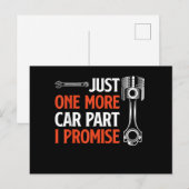 Just One More Car Part I Promise – 自動車愛好家 ポストカード (正面/裏面)