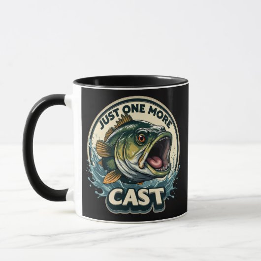 Just One More Cast Bass Fishing マグカップ (左)