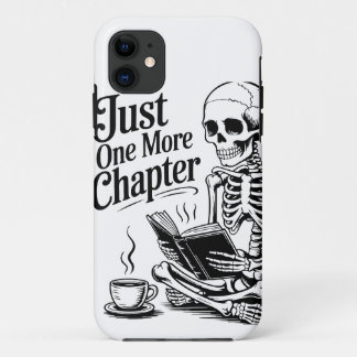 "Just One More Chapter"スケルトンブックラバーフォン iPhone 11 ケース