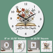 Just One More Chapter, Book, Flowers Butterfly, ラージ壁時計