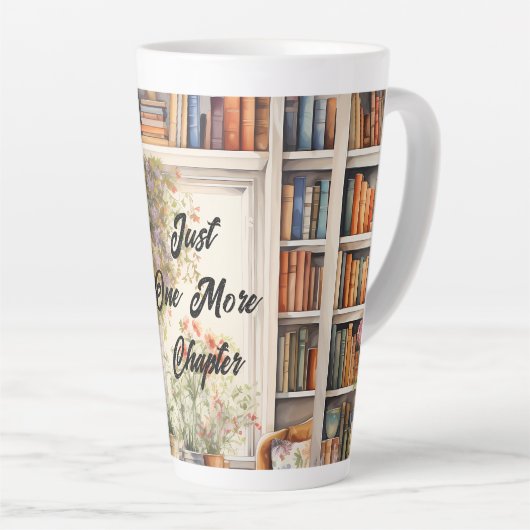 Just One More Chapter book lover Mug カフェラテマグ (右アングル)