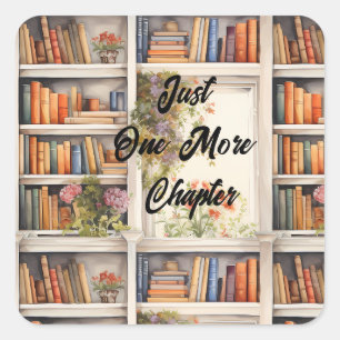 Just One More Chapter book lover Mug スクエアシール