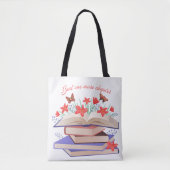 "Just One More Chapter " book lover tote bag  トートバッグ (正面)