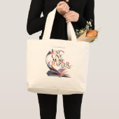 Just One More Chapter" Book Lover Tote Bag  ラージトートバッグ (正面(商品))