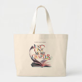 Just One More Chapter" Book Lover Tote Bag  ラージトートバッグ (正面)