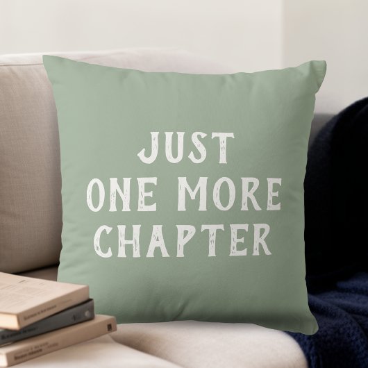 Just One More Chapter Book Lover's Sage Green クッション