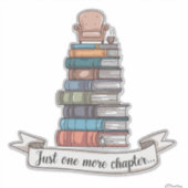Just One More Chapter - Cozy Book Loverデザイン シール (正面)