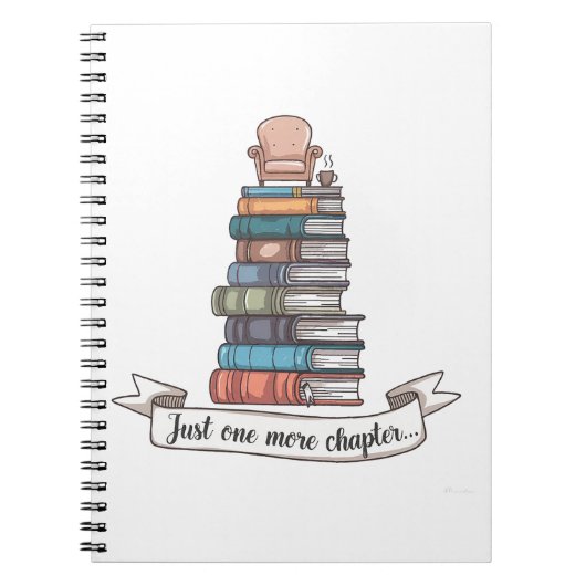 Just One More Chapter - Cozy Book Loverデザイン ノートブック (正面)