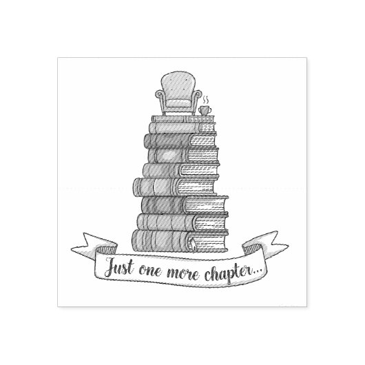 Just One More Chapter - Cozy Book Loverデザイン ラバースタンプ (インプリント)