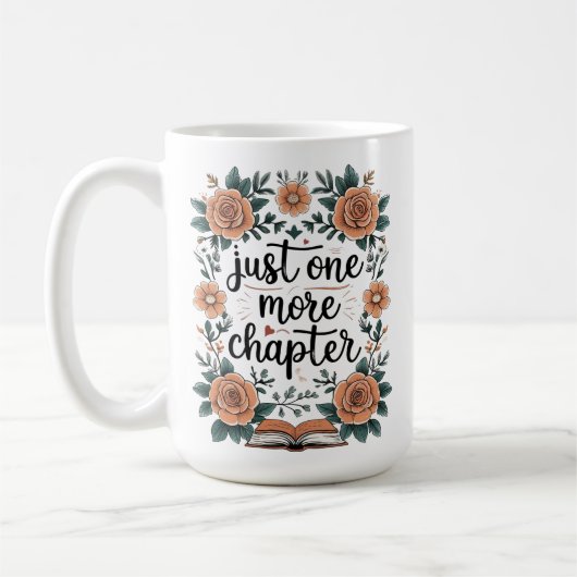 Just One More Chapter – Floral Book Lover コーヒーマグカップ (左)