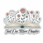 Just One More Chapter – Floral Book Lover シール (正面)