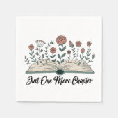 Just One More Chapter – Floral Book Lover スタンダードカクテルナプキン (正面)