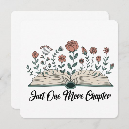 Just One More Chapter – Floral Book Lover 招待状 (正面/裏面)