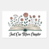 Just One More Chapter – Floral Book Lover 長方形シール (正面)