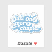 Just One More Chapter Groovyレトロ引用文ブルー文字 シール (シート)