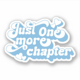 Just One More Chapter Groovyレトロ引用文ブルー文字 シール
