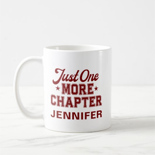 Just One More Chapter Mug Maroon Bookworm コーヒーマグカップ (左)