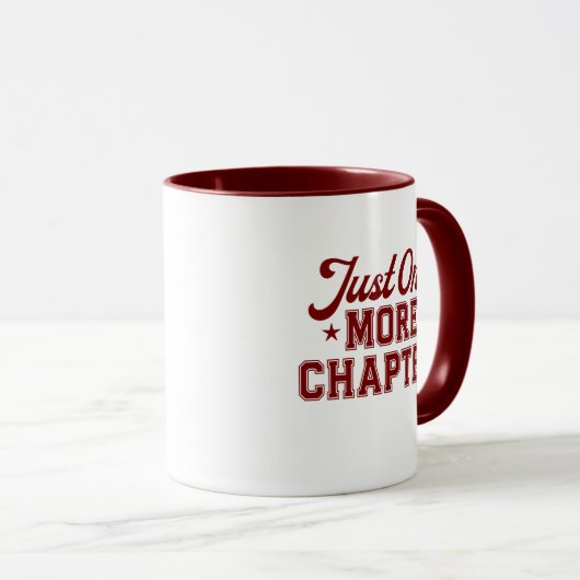 Just One More Chapter Mug Maroon Bookworm マグカップ (正面右)