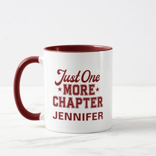Just One More Chapter Mug Maroon Bookworm マグカップ (左)