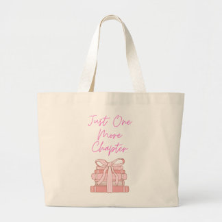 Just one more chapter tote bag gift book lover ラージトートバッグ