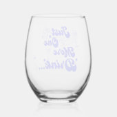Just One More Drink Funny Retro Text ステムなしワイングラス (裏面)