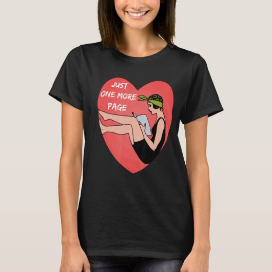 Just One More PageおもしろいライブラリOf Books Apparel Tシャツ (正面)