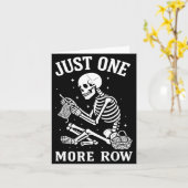 Just One More Row Crochet Skeleton Crocheting Knit カード (黄色い花)