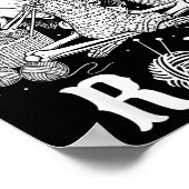 Just One More Row Crochet Skeleton Crocheting Knit ポスター (角)