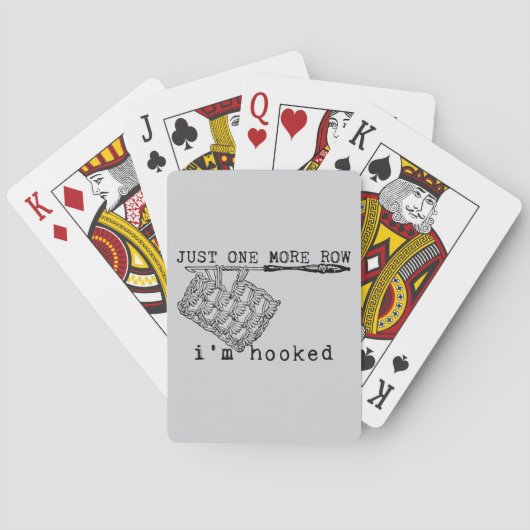 Just One More Row I'm Hooked Crochet Hook and Yarn トランプ (裏面)