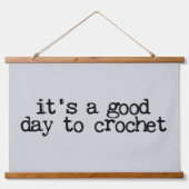 Just One More Row I'm Hooked Crochet Hook and Yarn 吊り下げ型タペストリー (正面2)